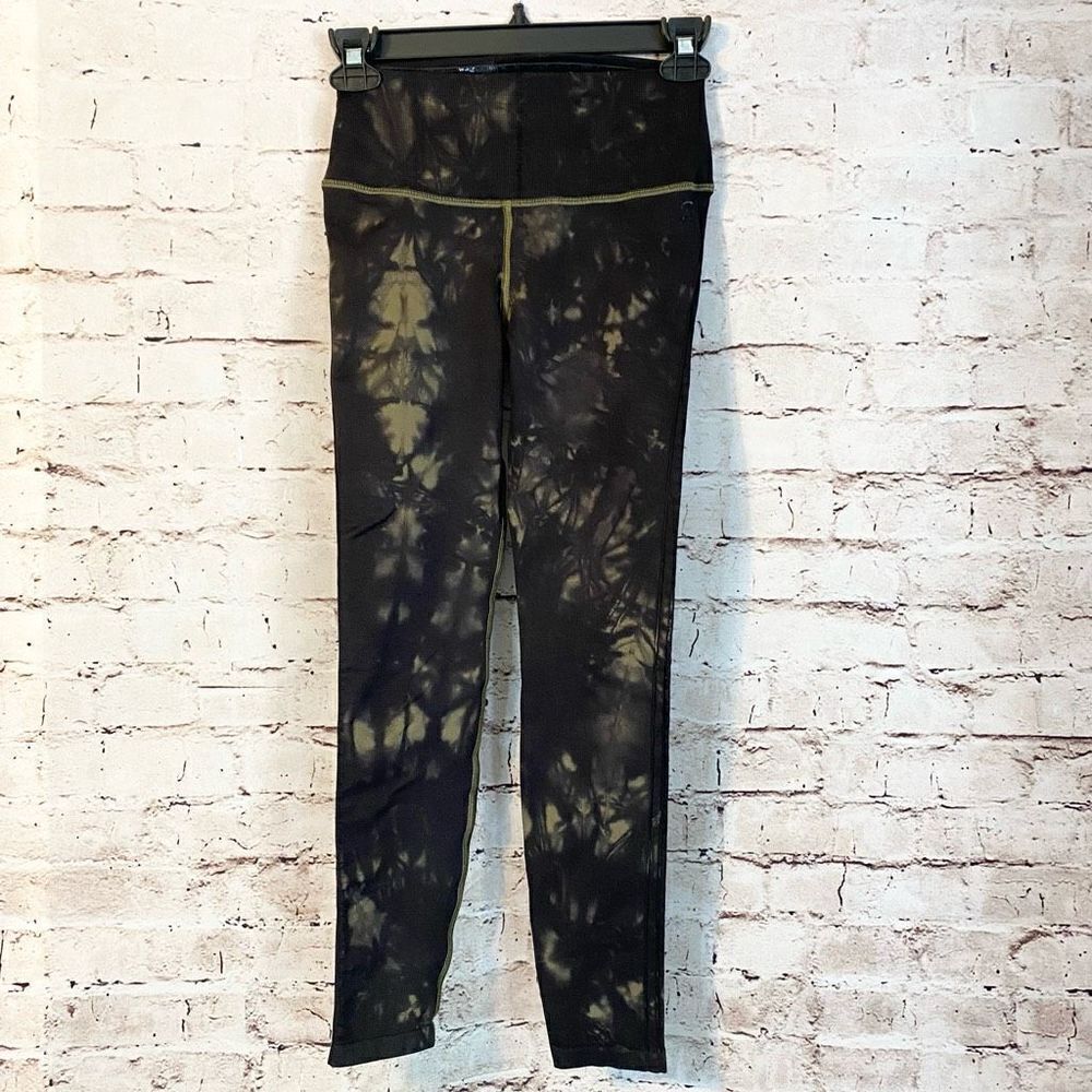 Good American Tie Dye Active Leggings Black Running Wort Out Size 00/0